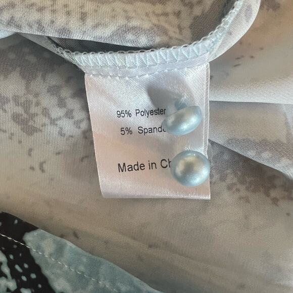 TAZAIY-WOMENS LONG SLEEVE BUTTON DOWN BLOUSE SNAKE PRINT - Picture 8 of 12